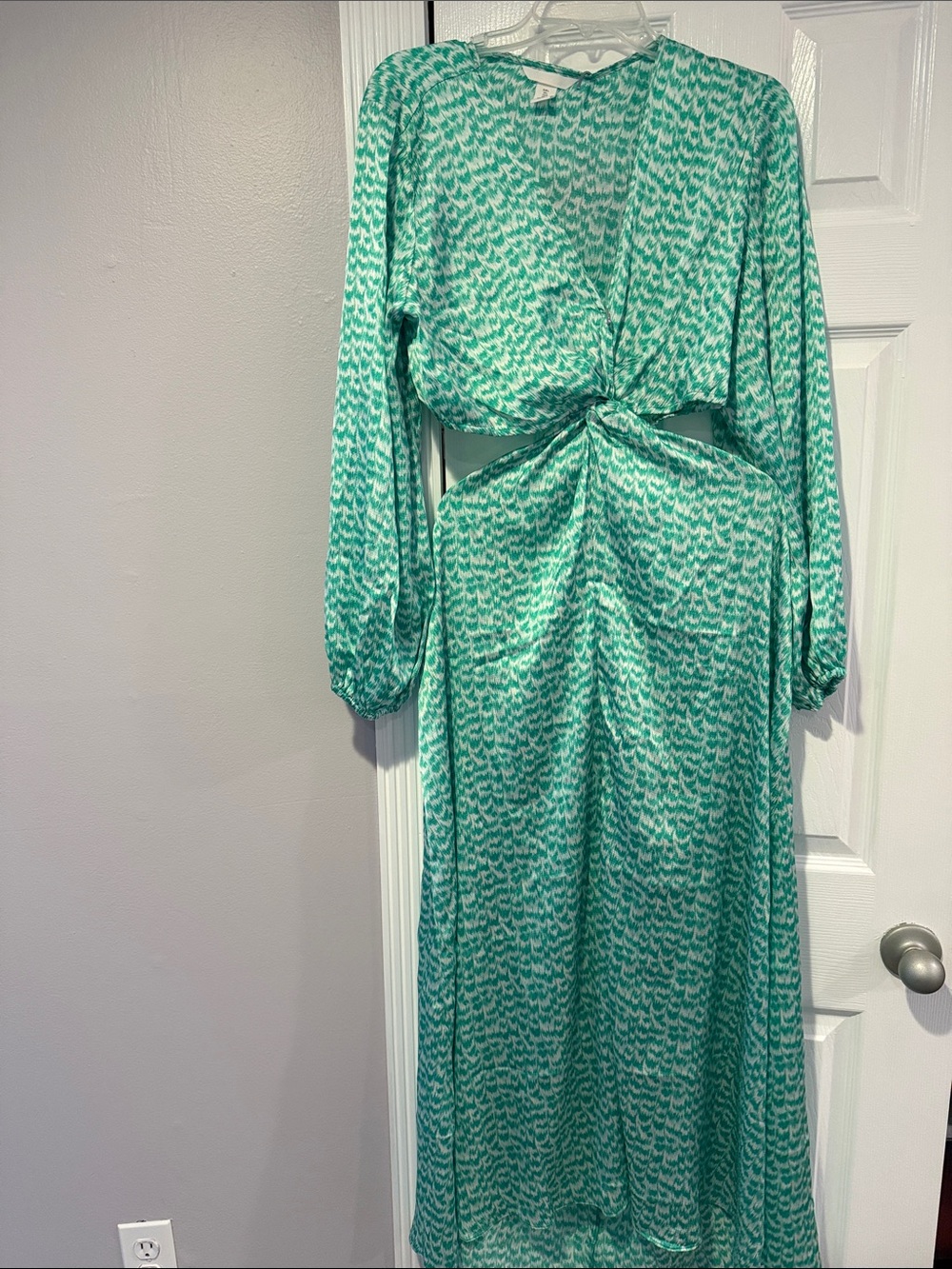 Green Twist-Front Maxi Dress